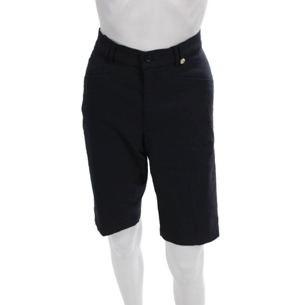 Golfino Womens Athletic Golf Shorts Black Nylon Button Size 8